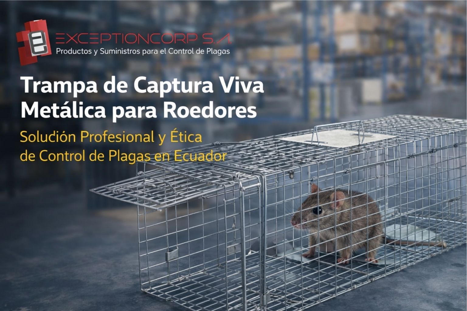 Trampa de Captura Viva Metálica para Roedores | Solución Profesional y Ética de Control de Plagas en Ecuador