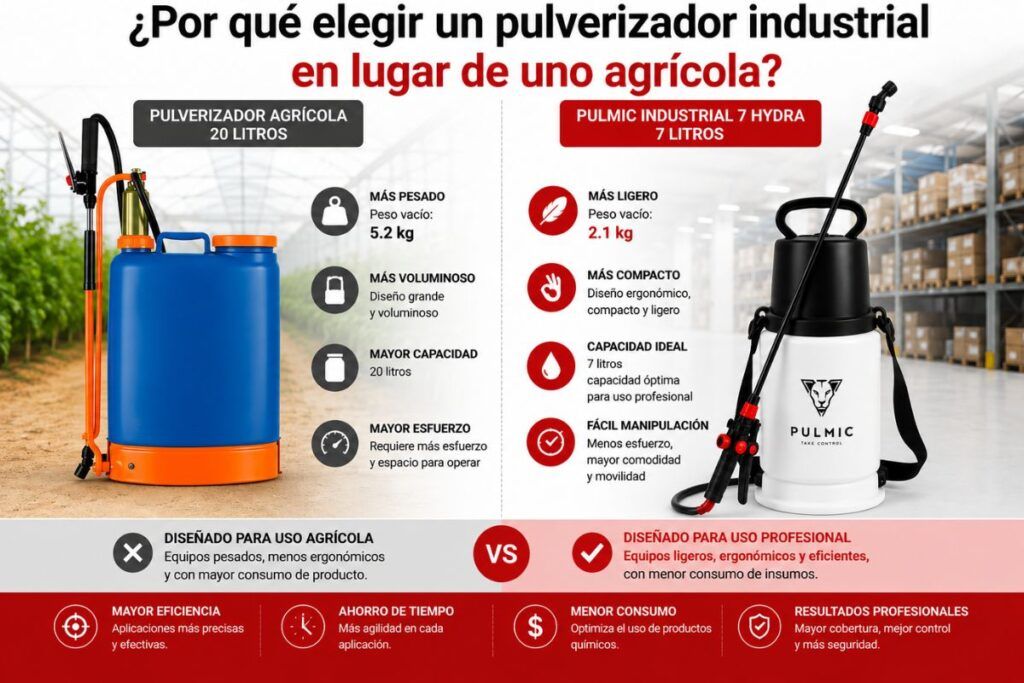¿Por qué elegir un pulverizador industrial en lugar de uno agrícola?
