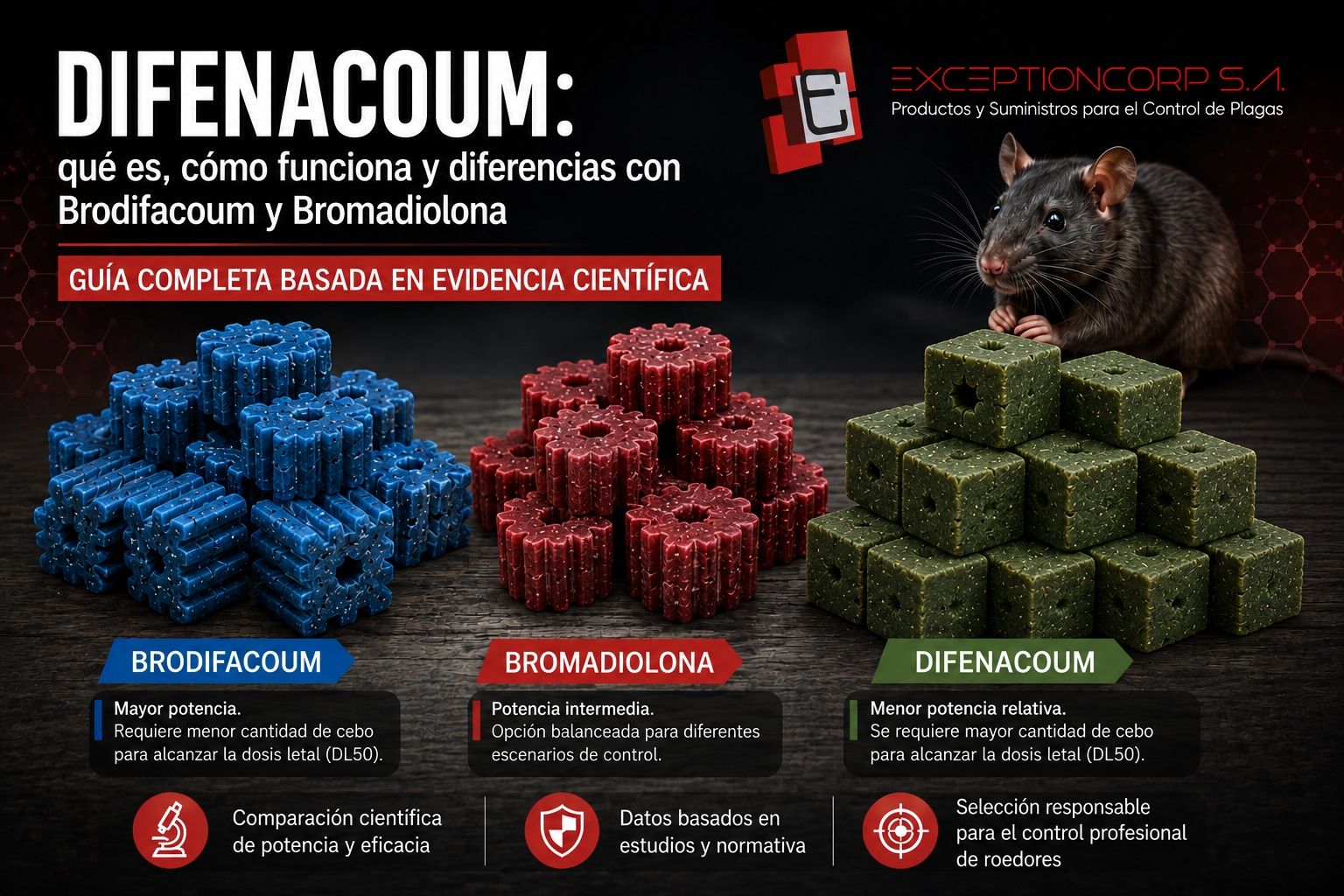 Difenacoum: qué es, cómo funciona y diferencias con Brodifacoum y Bromadiolona