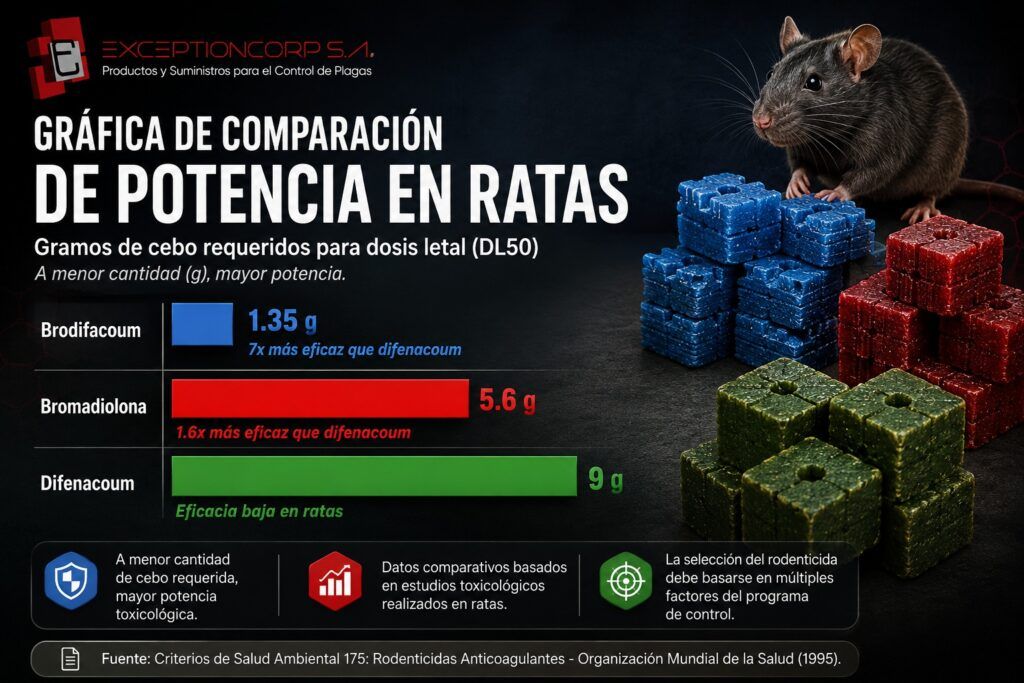 Difenacoum vs. Brodifacoum vs. Bromadiolona: comparación científica de potencia