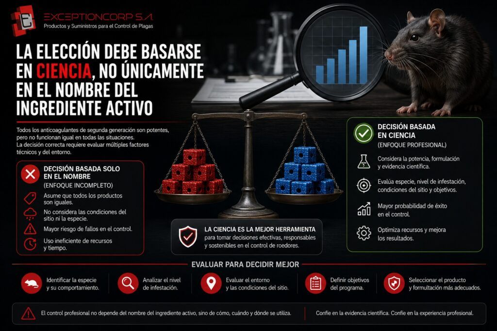 La elección debe basarse en ciencia, no únicamente en el nombre del ingrediente activo